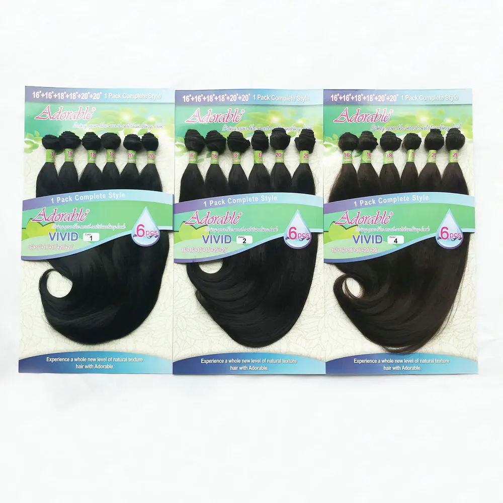 Adorable Heat Resistant Fiber Hook Body Wave Hair Weave Mixed Two Tone,Full Packet Synthetic Hair Bundles Ombre Color Vivid 6pcs