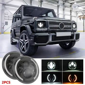 

200W Car LED Headlights 6000K+3000K Halo Angle Eye led light bar off road Work light For Jeep Wrangler CJ JK LJ 97-17
