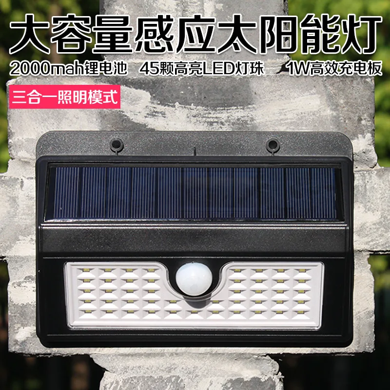 

Cross Border for LED Streetlight Solar Lights Human Body Sensing Landscape Courtyard Outdoor Household Wall Lamp Lawn Lamp