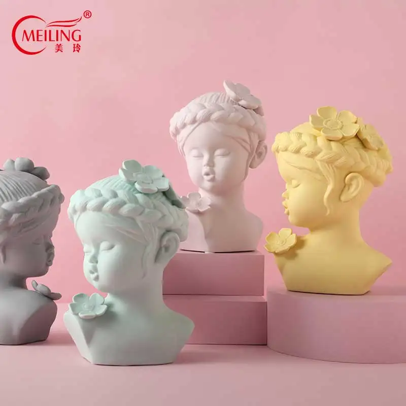 

Handmade Ceramic Porcelain Doll Statues For Home Decoration Pottery Girl Figurine Sculpture Cute Gift For Her Collectible Art
