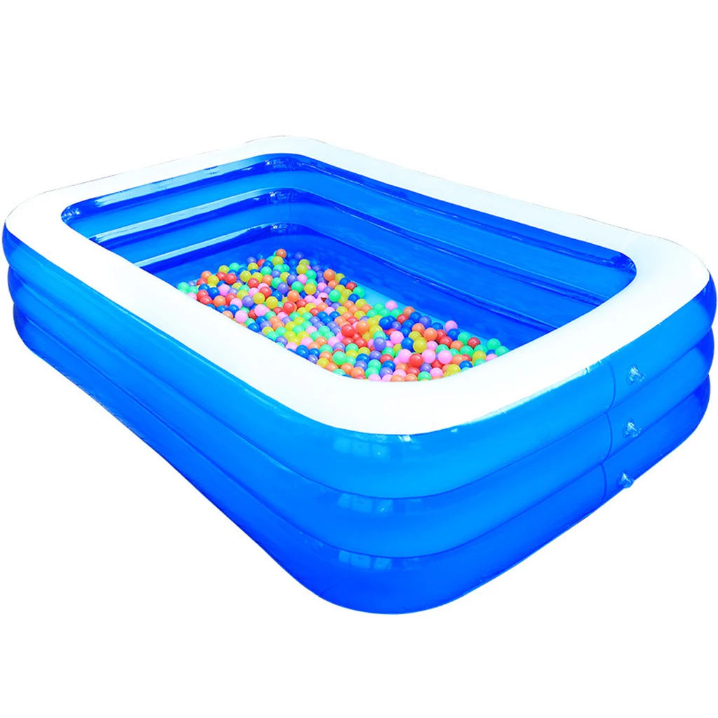 Foldable Inflatable Swimming Pool Tub Outdoor Backyard Bath Tub 3 Layers Thicken Family Beach Pool Fun Toy for Kids Adults S/M/L