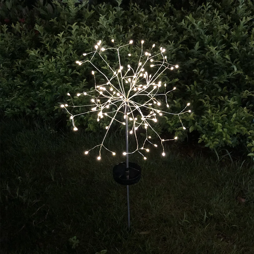 

120 LED Solar Light Flower Arrangement Lamp Warm White Belt Remote Control Solar plug light Warm White Light 1PCS Dandelion