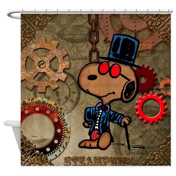 

Steampunk Decorative Fabric Shower Curtai