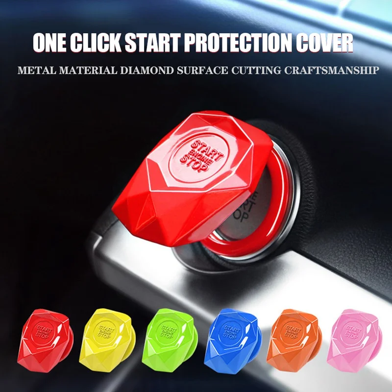 

Universal One-button Start Protection Cover Car Styling Accessories Start Stop Engine Push Button Decorative Cover