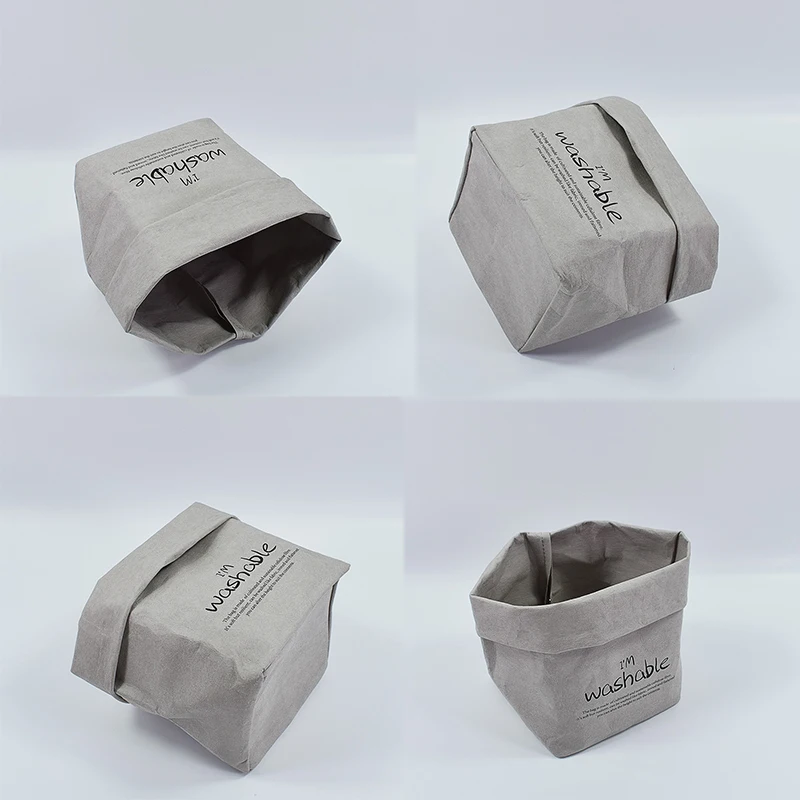 

INS Kraft Paper Storage Bag Multifunction Washable Plant Flowers Pot Reusable Home Storage Bag Organizer Home Decor