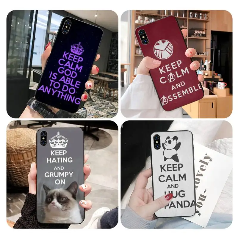 LJHYDFCNB Keep Clam & Be Cool DIY чехол для телефона IphoneX XS 11 11Pro 5 5s SE 6 6s Plus 7 8 2020