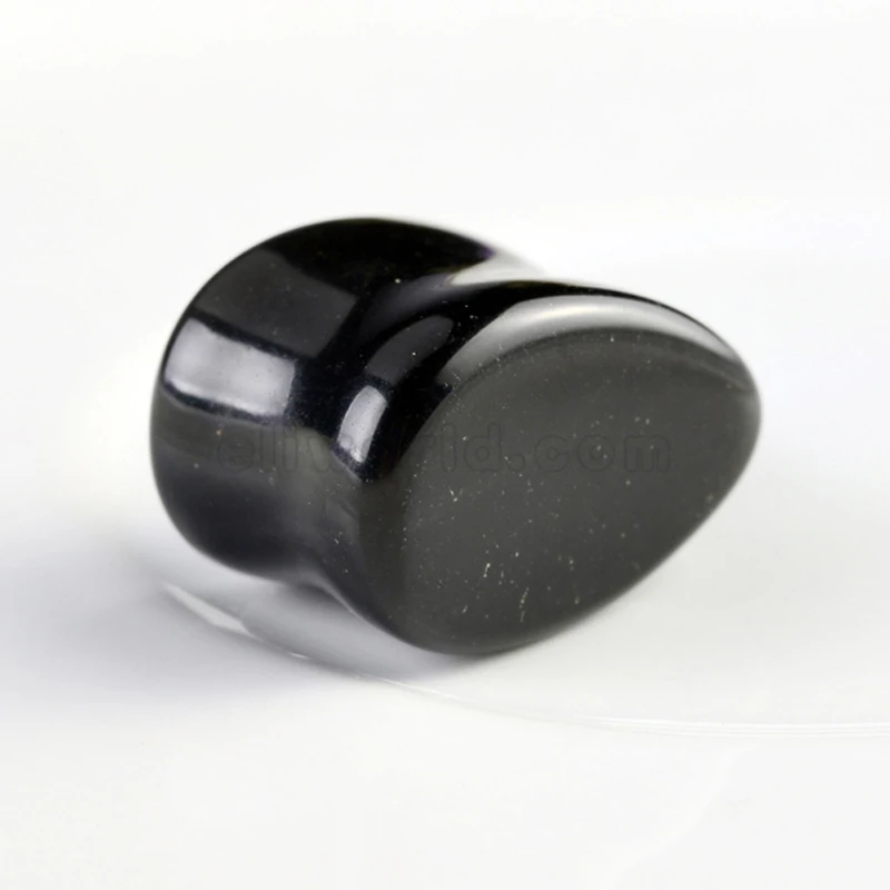 Black Agate Eli 2 шт. модные каменные каплевидные ушные затычки Тоннель Серьги измерительные приборы расширители для ушей носилки штекер уха пирсинг тела кольцо - Окраска металла: Black Agate