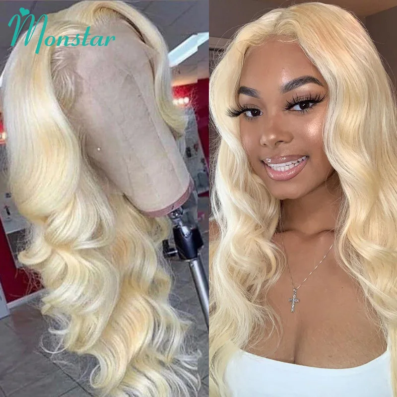 30 32 34 Inch 13x4 13x6 613 Lace Frontal Wig Honey Blonde Colored Brazilian Remy Body Wave Lace Front Human Hair Wigs for Women