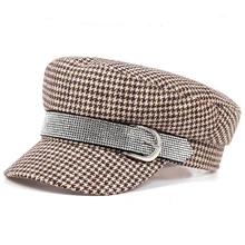 Новинка, осенне-зимние модели берета с текстурой «гусиная лапка», ветрозащитная Кепка, женский берет высокого качества