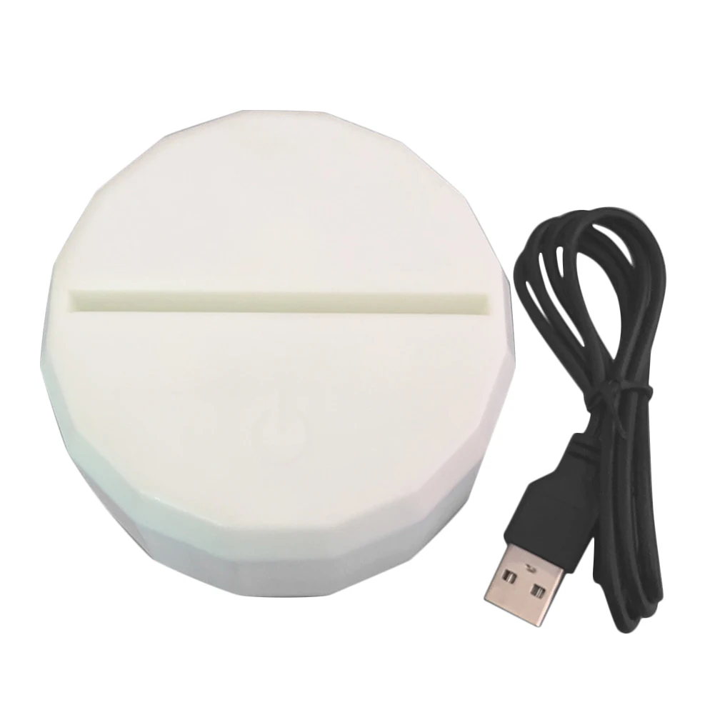 Белый Современный блокирующий подарок акриловый USB кабель дистанционного управления Ночной светильник вес 3D Led база - Цвет: Белый