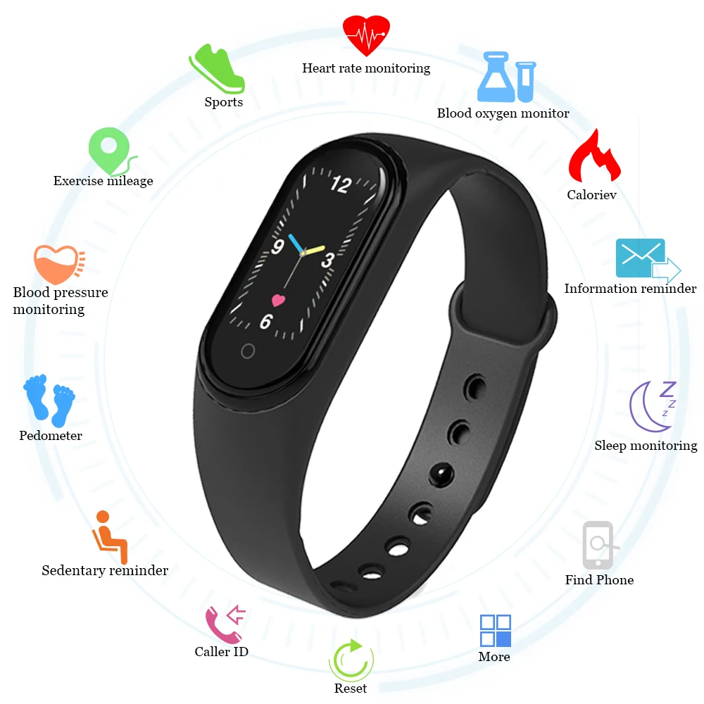 

M5 Smart Wristband Bluetooth Call Music Play fitness tracker Smart Watch Monitor Smart Band Pedometer Waterproof Smart Bracelet
