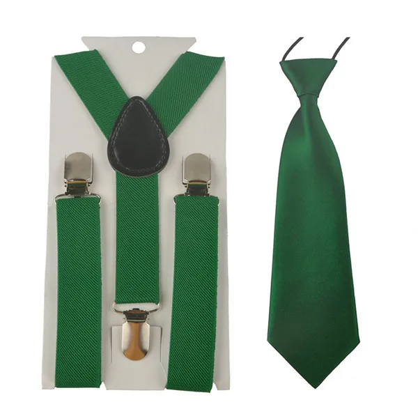 Dark Green Комплект из 2 предметов для малышей и детей постарше; Детский Регулируемый эластичный комплект с галстуком на подтяжках для мальчиков; детская одежда для свадебной вечеринки; аксессуары; HHtr0002 - Цвет: Dark Green