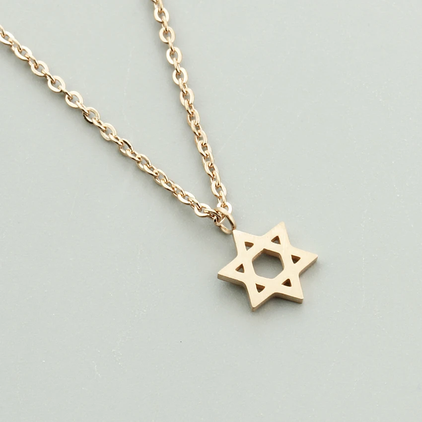 Ретро еврейские ювелирные изделия Звезда Давида, кулон ожерелье для женщин цепь нержавеющая сталь Израиль эмблема талисман печать Соломона знак