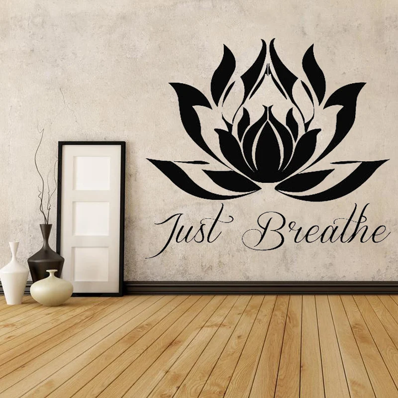 Just Breathe Love Self Inspirational Black Home Quote Gallery Wall Art Print 