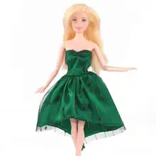 Robes de poupée en dentelle verte pour Barbie, vêtements, accessoires, jouet, épaules dénudées, à la mode, 1/6 BJD