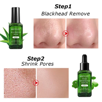 

BREYLEE Black Mask Blackhead Remover Acne Treatment Serum Shrinks Pore Essence Peeling Off Sheet Facial Mask Skin Care