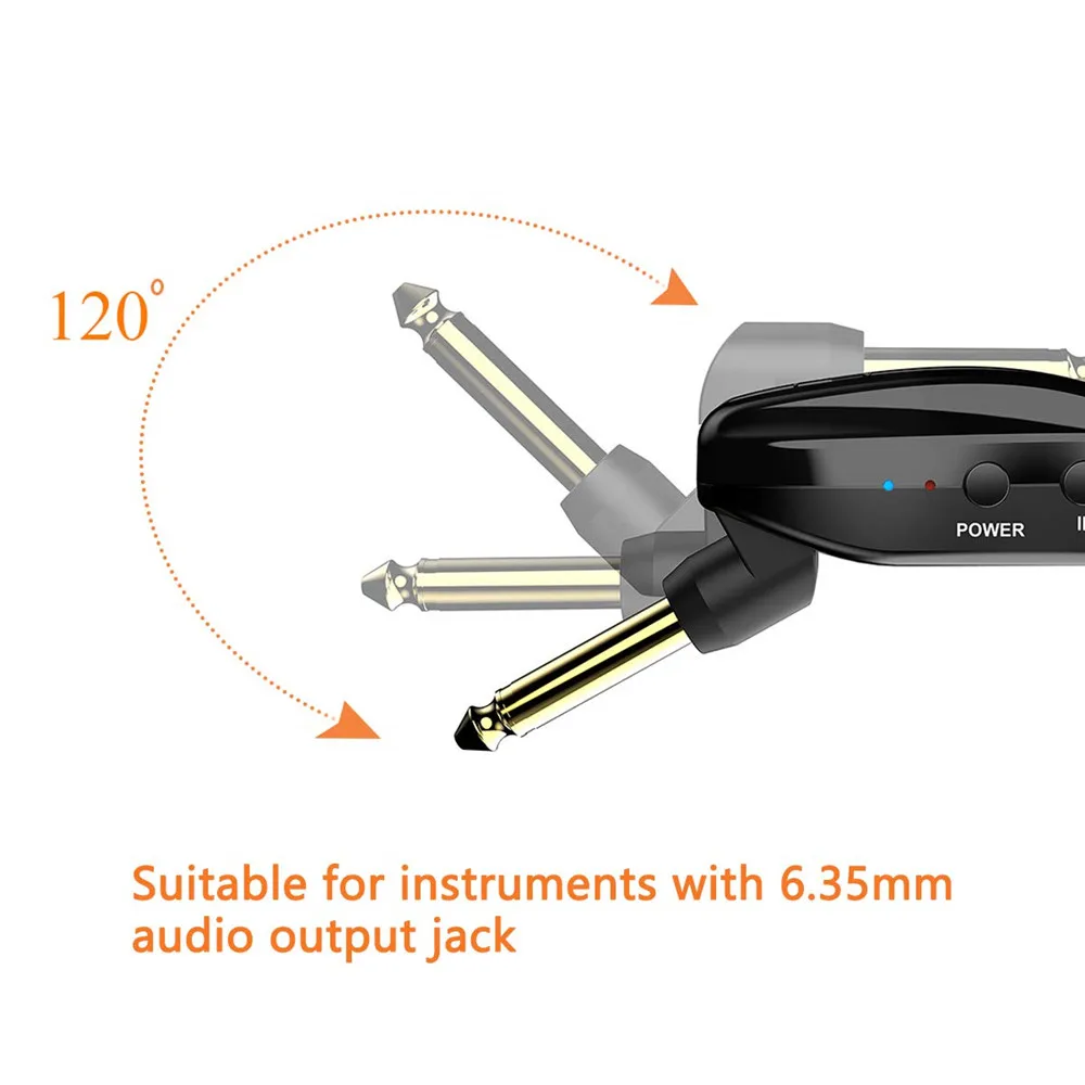 5,8 ГГц Беспроводная система для гитары, беспроводной передатчик для передачи аудиосигнала, Встроенный перезаряжаемый аккумулятор для электрогитары