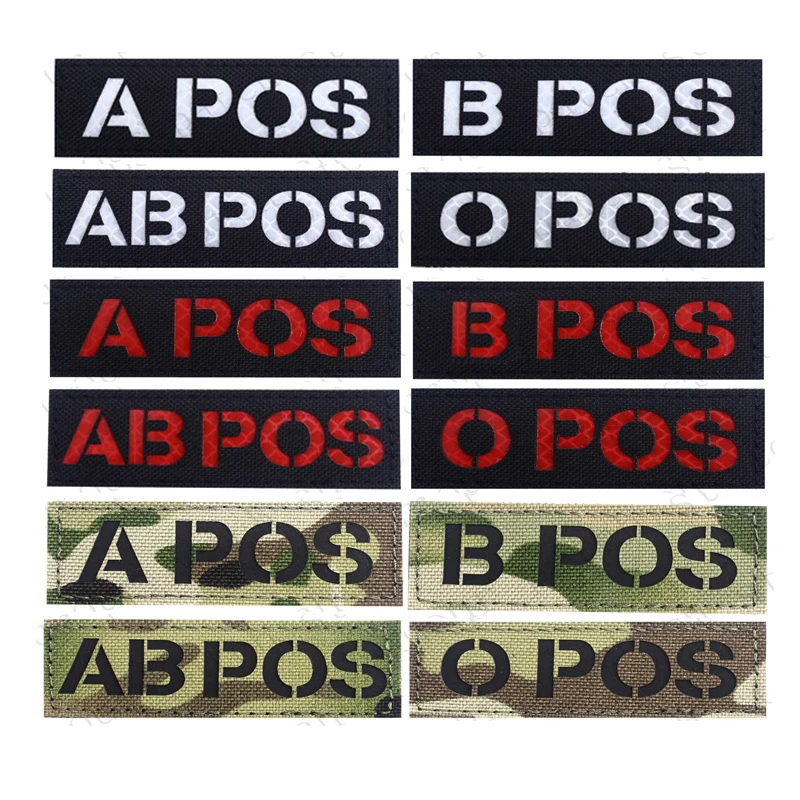 Нашивка типа крови A B O AB POS инфракрасная обратная военная эмблема на липучке
