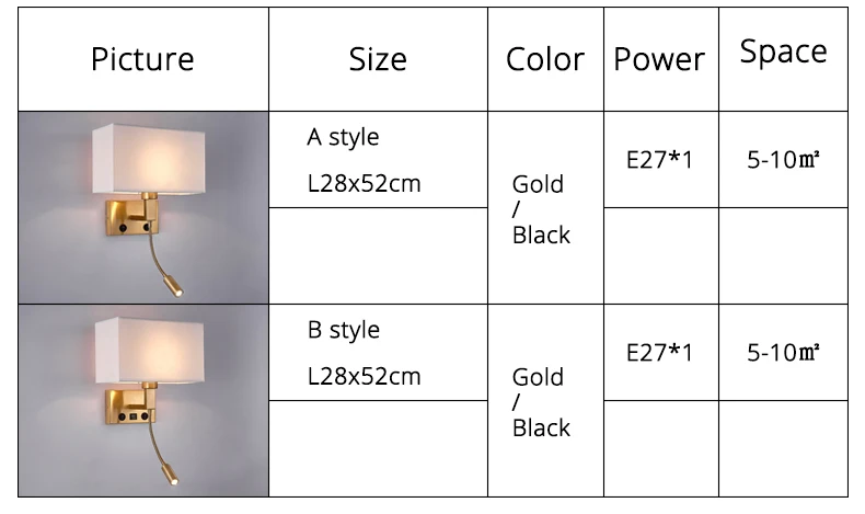 Post-modern Wall Lamp Gold Black Classic Bedside Bedroom with USB interface Power switch Corridor Home Decor Interior Lighting art deco wall lights