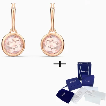 

SWA 2020 New Simple Fashion Exquisite Pink Ttahlia Mini Pierced Earrings To Send Girlfriend Elegant Birthday Holiday Gift