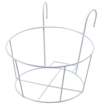 

New-Metal Iron Flower Pot Hanging Balcony Garden Plant Planter Home Decor basket White
