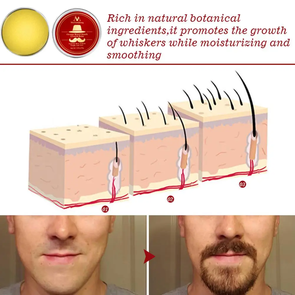 Яркий гламурный 30 г натуральный Органическая борода восковой бальзам для волос мужской рост бороды крем для выпадения волос