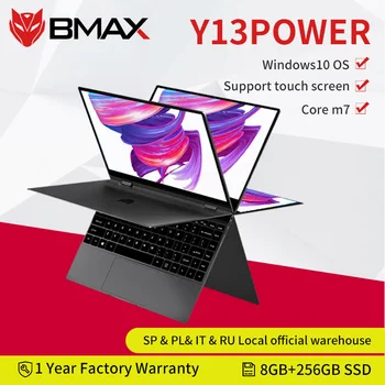 شراءBMAX Y13power إنتل كور M7-6Y75 360 درجة كمبيوتر محمول 13.3 بوصة دفتر ويندوز 10 8GB LPDDR4 256GB SSD 1920*1080 IPS شاشة تعمل باللمس أجهزة الكمبيوتر المحمولة