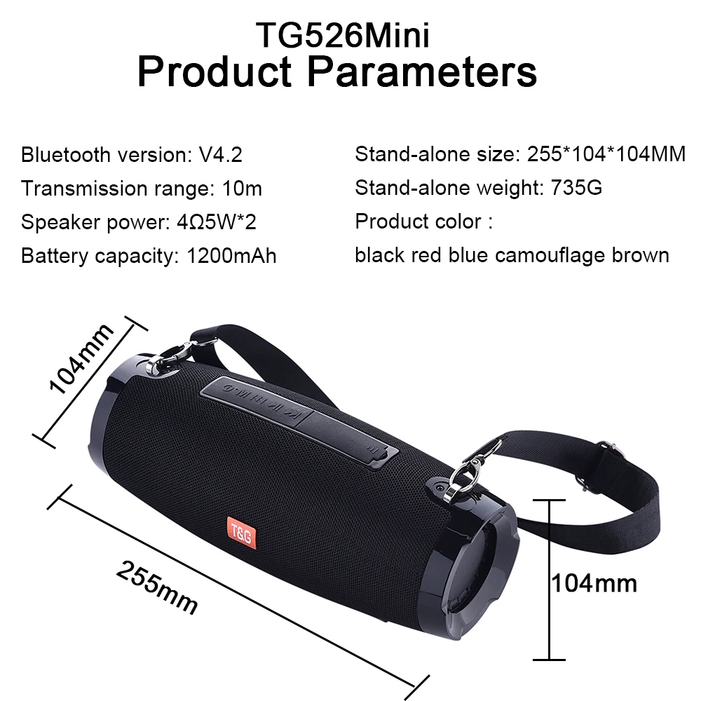 20 Вт портативный Bluetooth динамик с FM радио беспроводной Boombox TF USB Водонепроницаемый