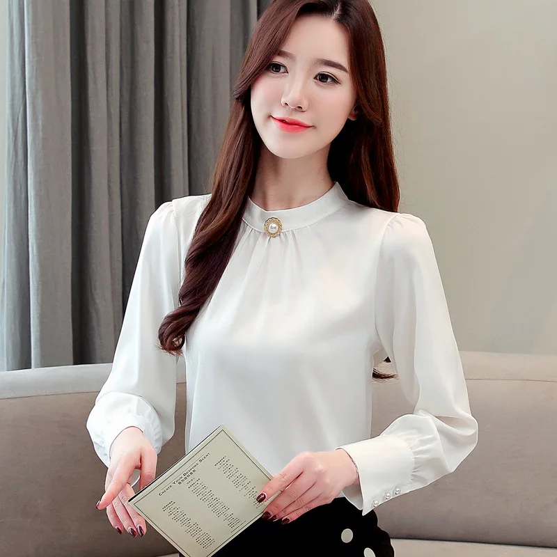 Blusas mujer de moda 2020 женские рубашки с длинным рукавом Женские топы и блузки шифоновая