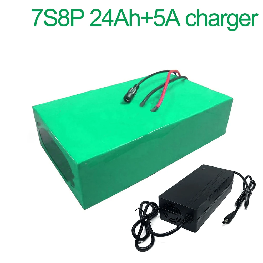 

С 5A, Автозарядка 24В, 24Ah 25,9 V 7S8P 18650 литий-ионный аккумулятор Батарея электронные сигареты пара комплекты Электрический велосипед 160x140x70 мм