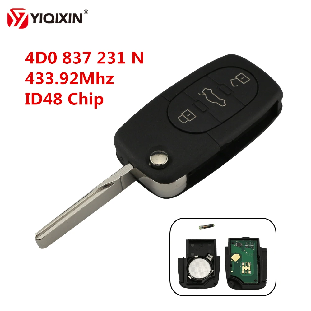 YIQIXIN Flip Folding Remote Car Key Für Audi TT A4 A6 A8 Quattro