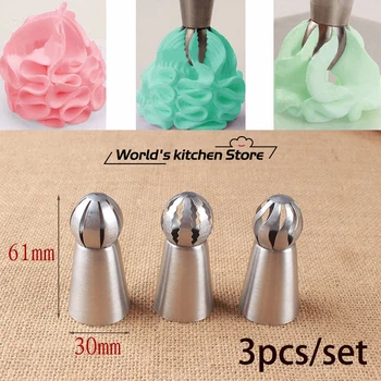 

3Pcs Stainless Steel Russian Tulip Rose Flower Nozzles Birthday Cupcake Craft Icing Piping Nozzles Cake DecoratingTools
