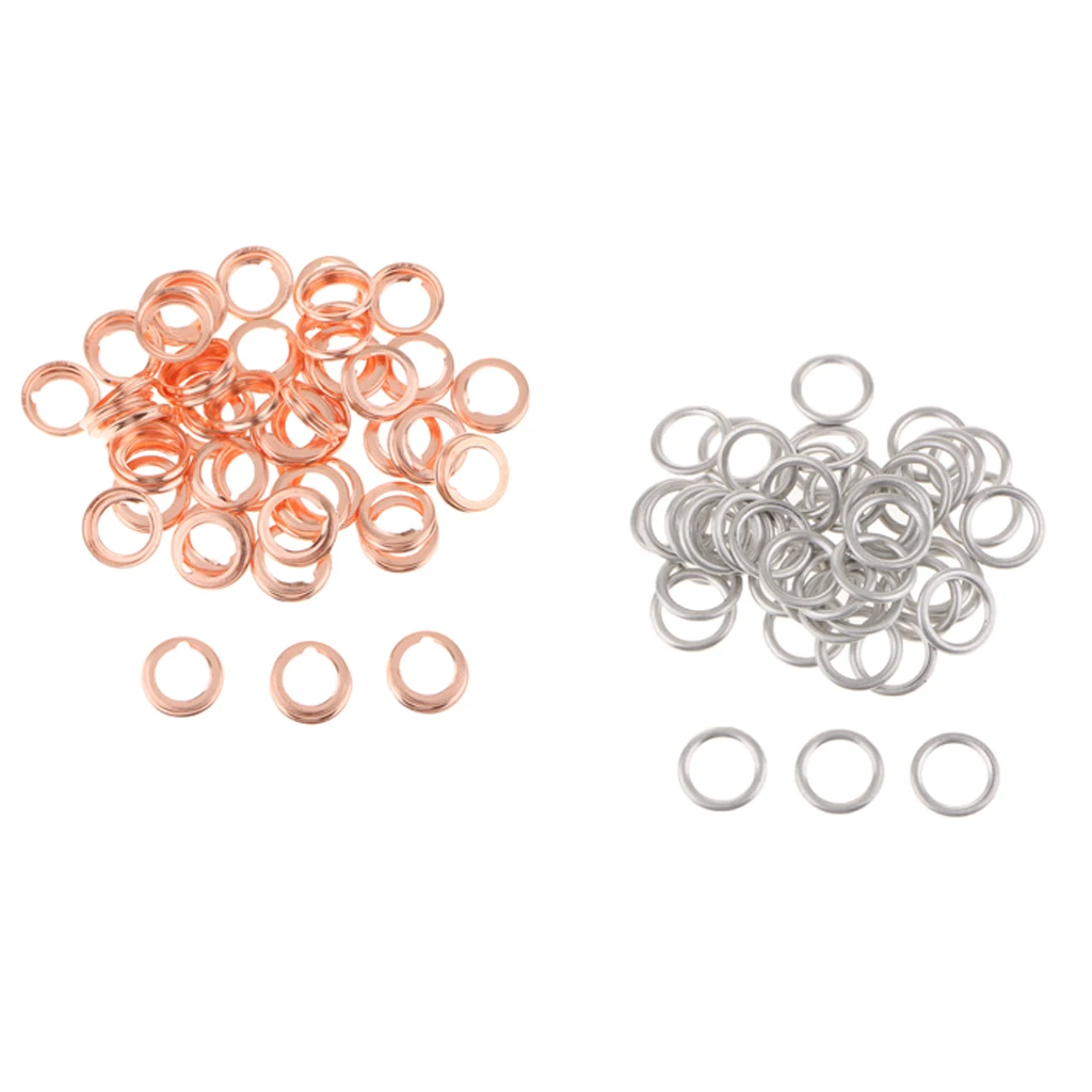 50pcs 14mm Oil Drain Plug Crush Washer Gaskets for Audi S4 A4 Q5 VW+50pcs 12mm Oil Drain Plug Gaskets for NISSAN