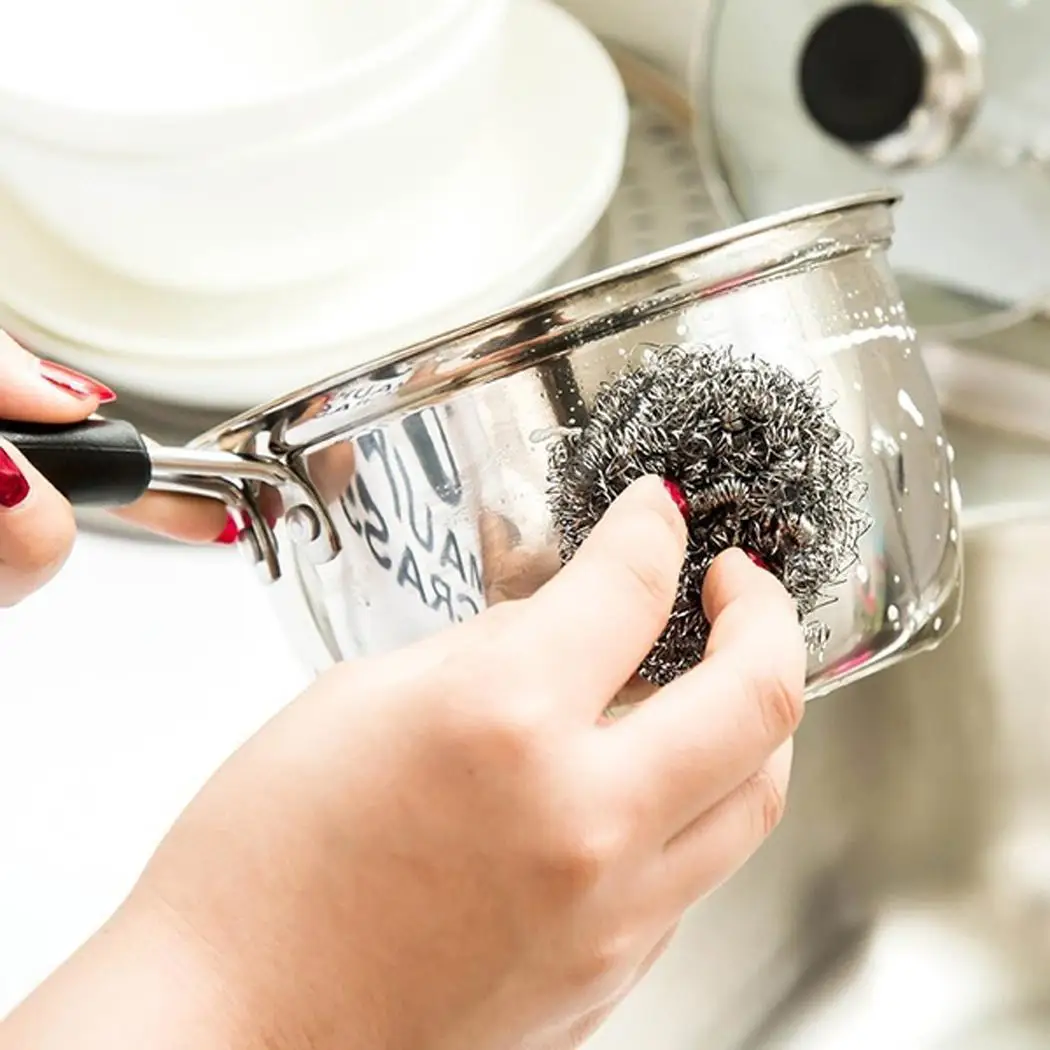 Home Kitchen Pots Bowls Faucet Cleaning Stainless Steel Balls As Picture