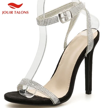 

New Arrivals Wholesale Sexy Thin High Heels Party Shoes Women Summer Crystals ankle-strap Woman Sandals