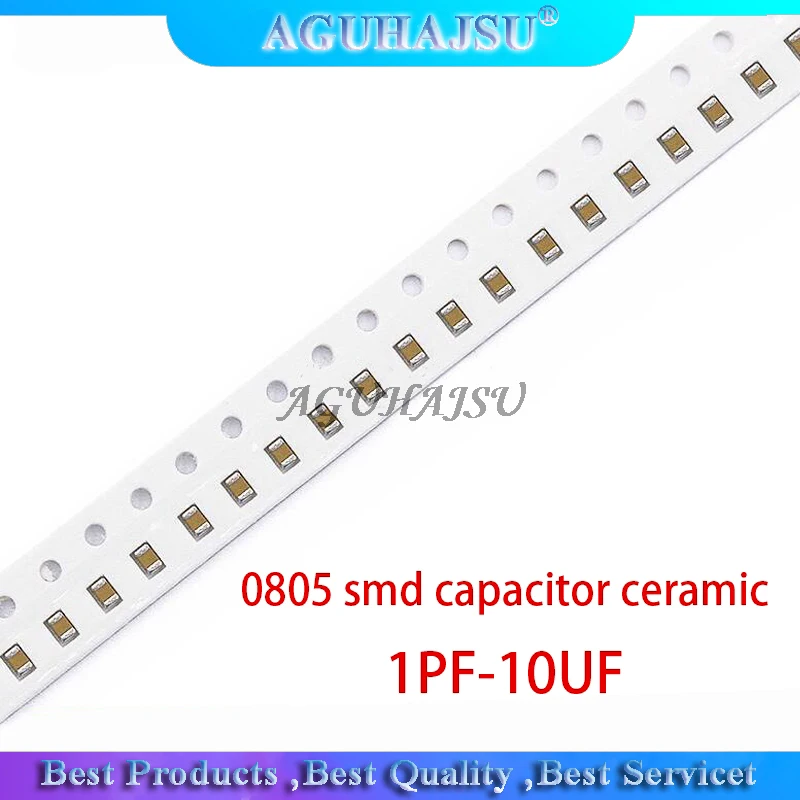 100 шт. 0805 smd конденсатор керамический 1PF 10UF 20PF 220PF 330PF 680PF 4.7NF 22NF 33NF 10NF 220NF 1 мкФ 2 4 7 10