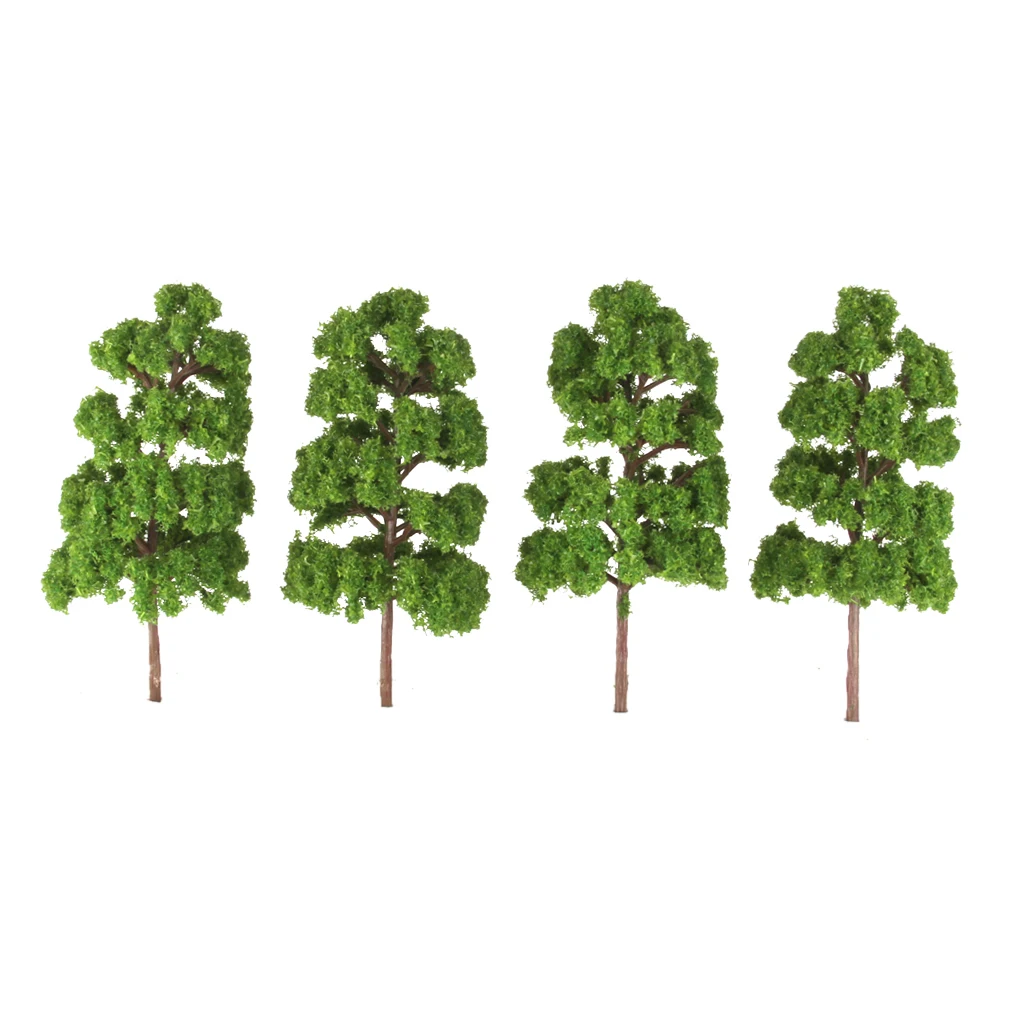 Generic Plastic Model Tree Railroad Building Street Park Scene Scale HO 1:75 Pack of 10