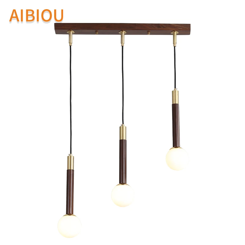 

AIBIOU Modern LED Pendant Lights For Dining Room Nordic Indoor Triple Bar Cord Suspension Lighting Fixtures