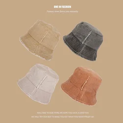 Japanese Retro Washed Fisherman Hat Female Tide Spring and Summer Simple and Versatile Casual Solid Color Basin Hat Sun Hat Male