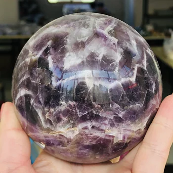 

Natural Dream Amethyst Ball Quartz Crystal Healing Sphere Reiki Decor