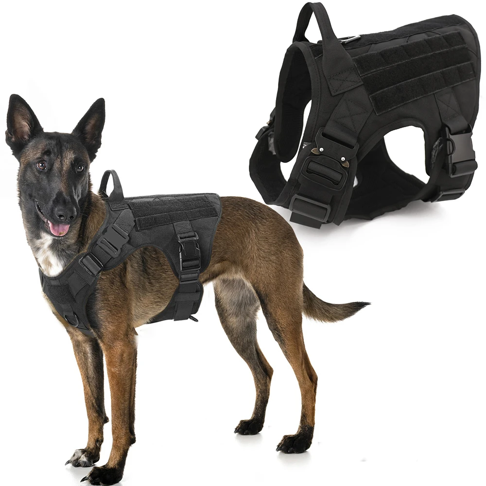 Arnés táctico militar para perro, chaleco de entrenamiento para mascotas, de Metal, pastor K9, arnés y correa perros y grandes|Chalecos para perro| - AliExpress