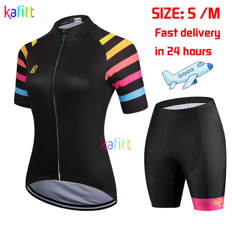 Kafitt Women's Short Sleeve Jersey Bike Clothing Ropa Ciclismo Road Bicycling Shirt Quick-Drying Uniform Breathable Summer