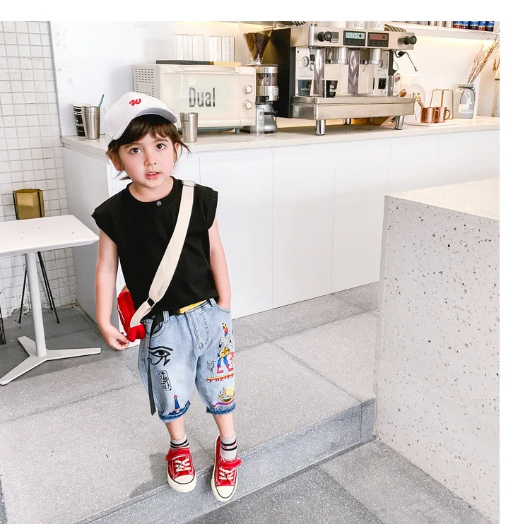 Child Shorts BOY'S Denim Shorts Pure Cotton Casual Children Korean-style Shorts Western Style Small CHILDREN'S Baby Summer Pants