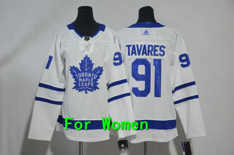 Женская одежда для взрослых с вышивкой Toronto Maple#91 John Tavares 34 Auston Matthews 16 Mitchell Marner Jersey