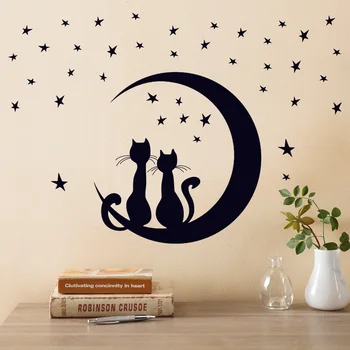 

wall stickers Lovely Cat butterfly Room Window Wall Decorating Switch Vinyl Decal Sticker Decor Cartoon wallpaper light sticker