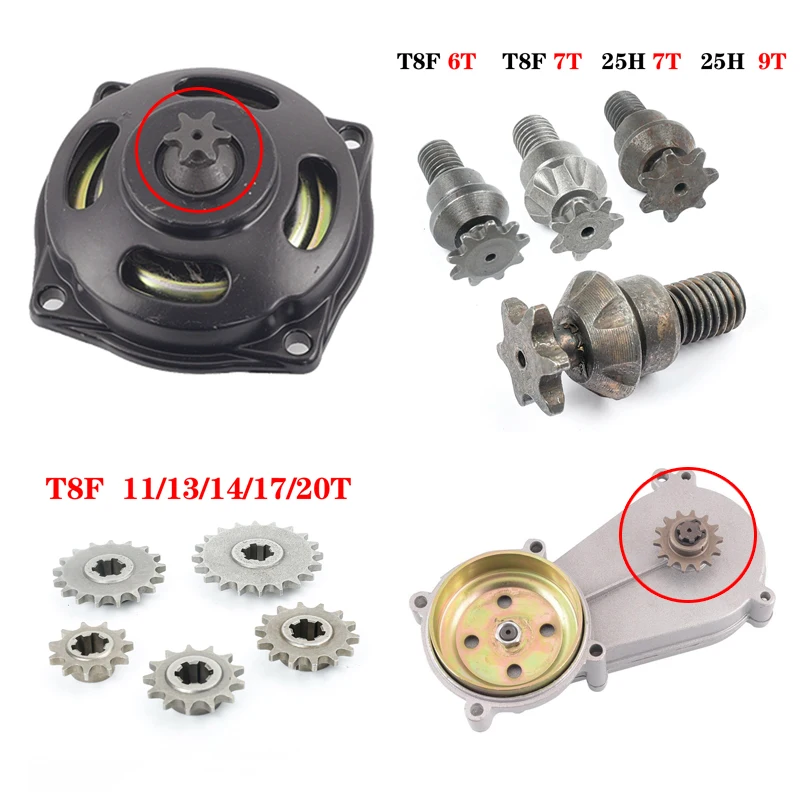 49cc T8F 11 13 14 17 20 Variator Pocket Dirt Bike Children's Atv 25H 6T 7T Mini Moto 2 Stroke Chains Tooth Sprocket Chain Engine engine sprocket