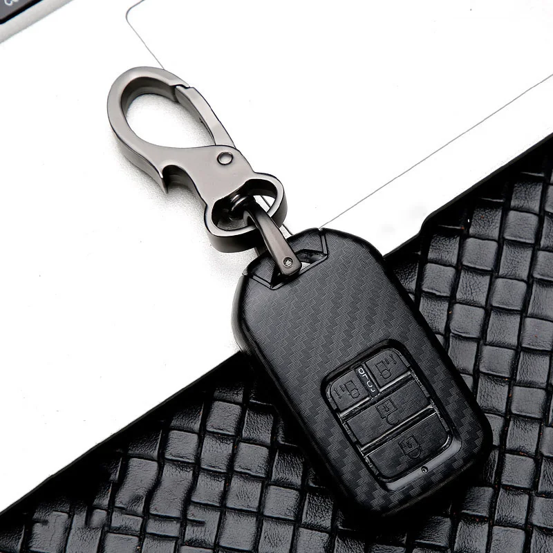 Чехол для ключей автомобиля из АБС-пластика для Honda Civic Accord FIT XRV VEZEL CITY JAZZ HRV Crider CRVA EX EXL Crv Crz Pilot Ridgeline автомобильный Стайлинг - Название цвета: E-black
