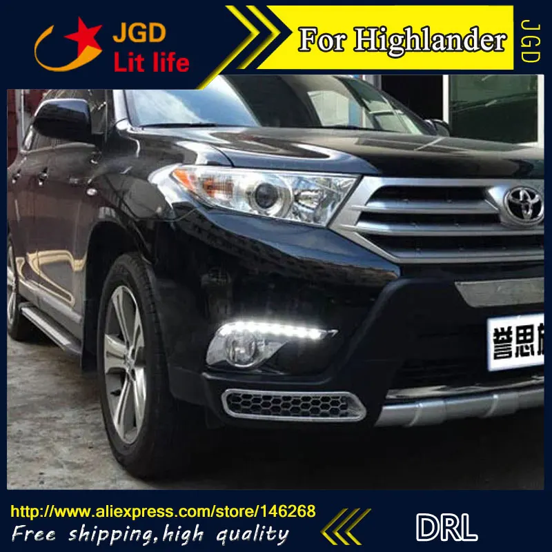 Лидер продаж! 12 В 6000k светодиодный дневный ходовой светильник DRL для Toyota high Lander 2012