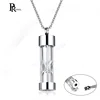 Funnel Openable Glass Vial Necklace Stainless Steel Urn Hourglass Memorial Ash Keepsake Cremation Pendants Collar Jewelry ► Photo 1/6