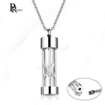 

Funnel Openable Glass Vial Necklace Stainless Steel Urn Hourglass Memorial Ash Keepsake Cremation Pendants Collar Jewelry